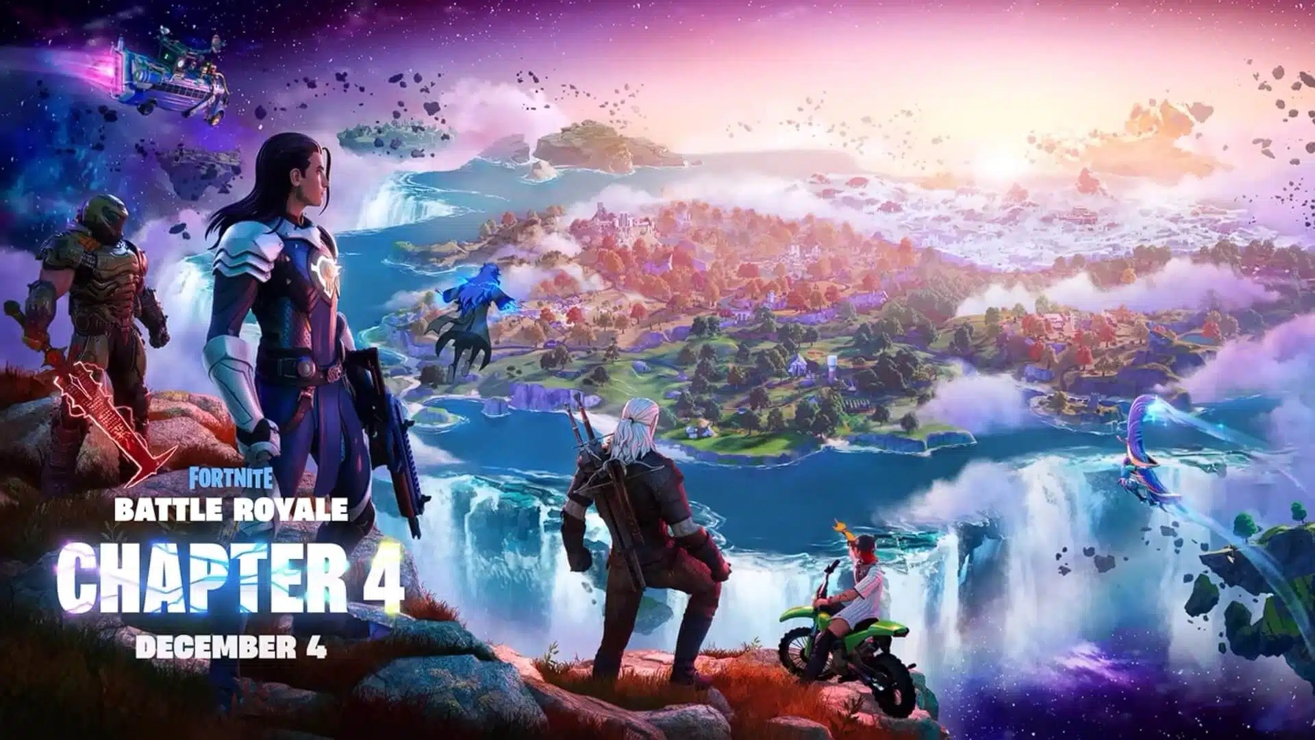 Fortnite Kapitel 4 führt neue Map, Geralt von Riva und vieles mehr ein