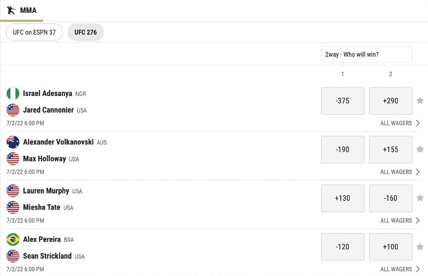 UFC Betting Sites How to Bet on UFC Fights in California