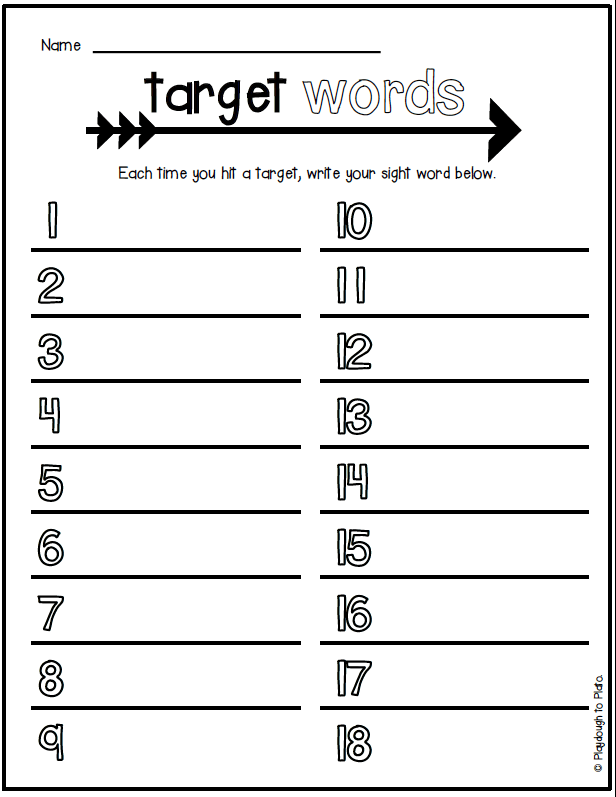 Sight Word Targets Playdough To Plato