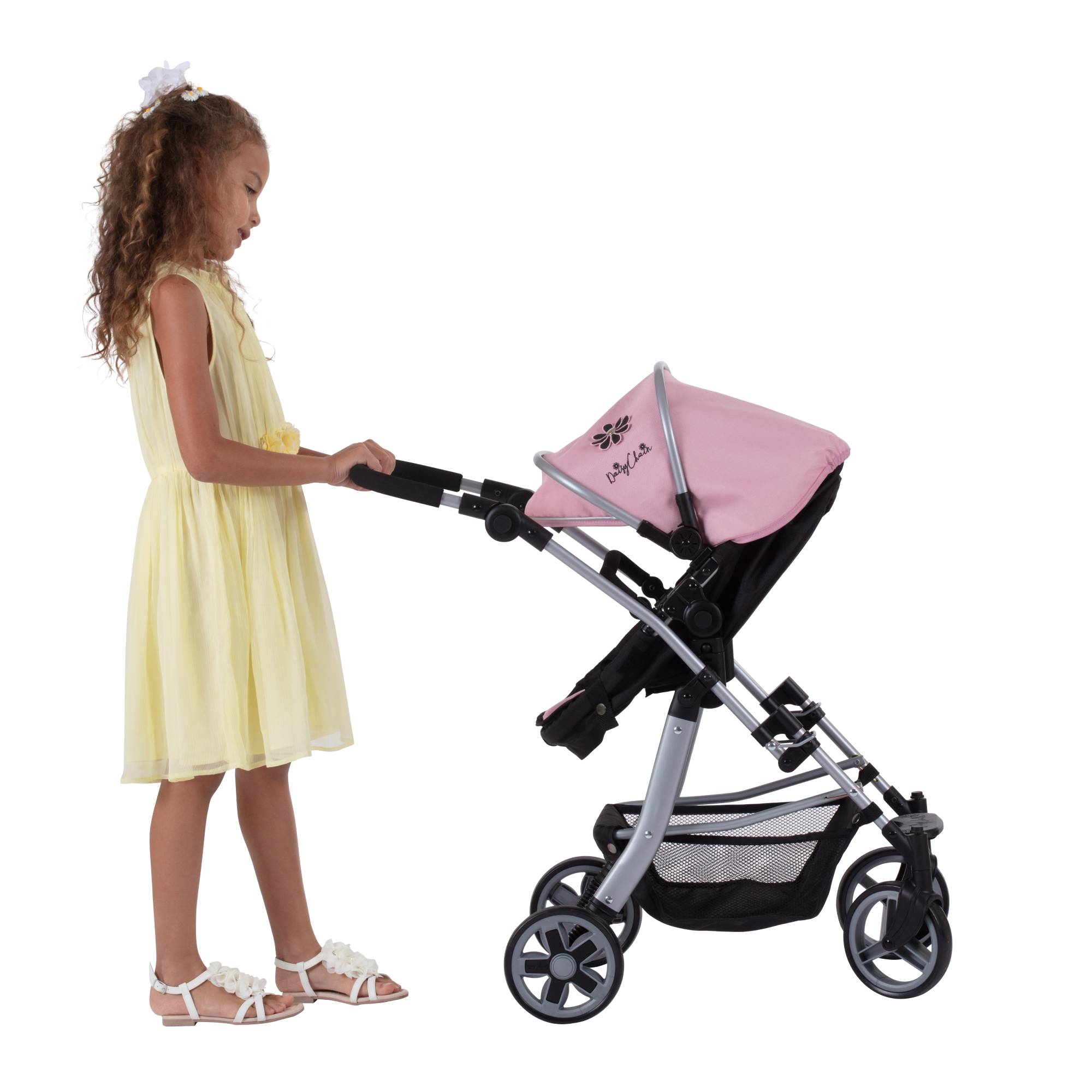 Daisy Chain Connect 5 in 1 Dolls Pram in Classic Pink Play Like Mum