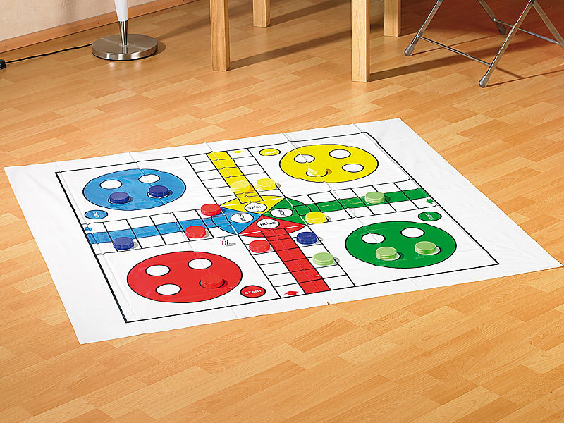 Playtastic XXLSpielmatten im 4erSet Schach/ Mühle/ Halma/ Ludo