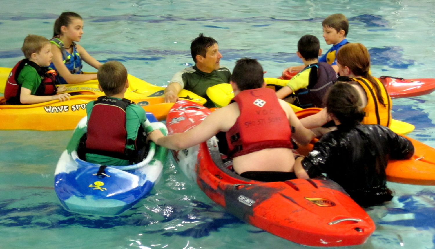 Kids Only! Kayak Rolling in an indoor pool