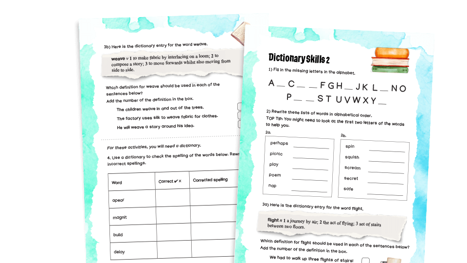 Dictionary Skills Year 3 Vocabulary Worksheets 2 Plazoom