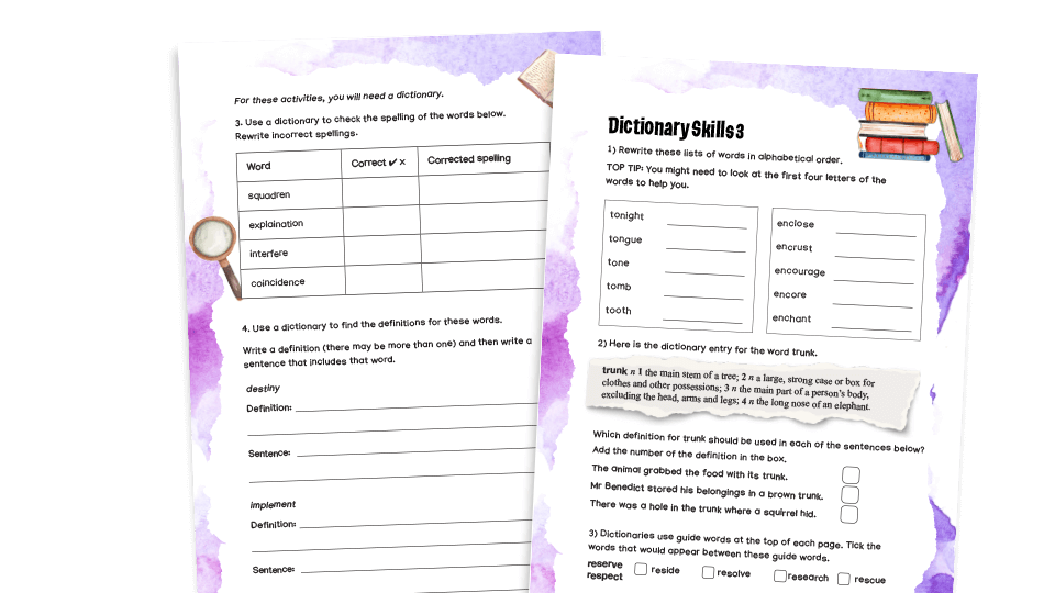 Dictionary Skills Year 6 Vocabulary Worksheets 3 Plazoom