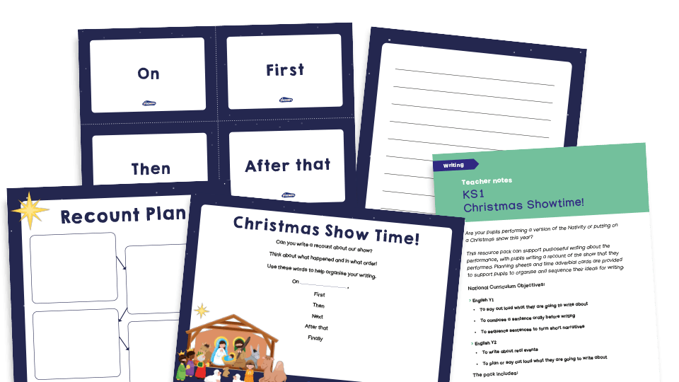 KS1 Nativity or Christmas Show Recount Writing Pack Plazoom