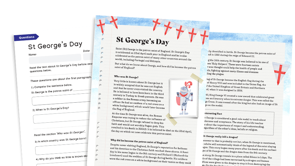 St Day Resource Pack KS2 comprehension text and worksheets