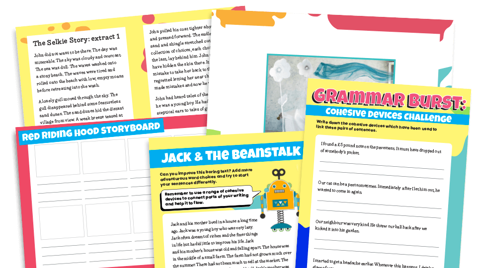 KS2 Cohesive Devices in Fiction Writing Grammar Burst Resource Pack