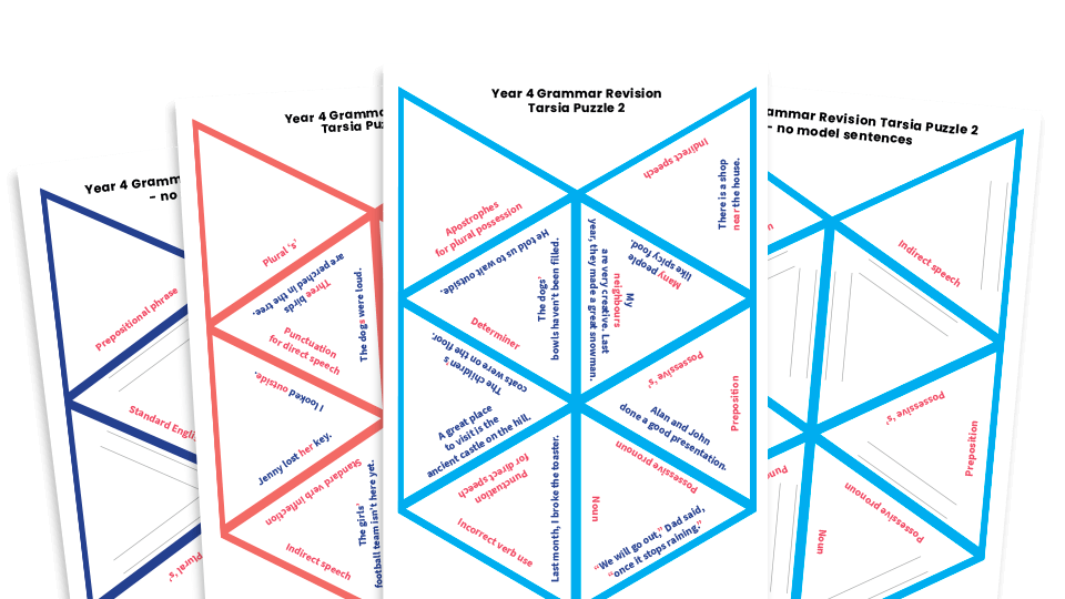 Year 4 Grammar Revision Tarsia Puzzle KS2 SPaG Games Plazoom