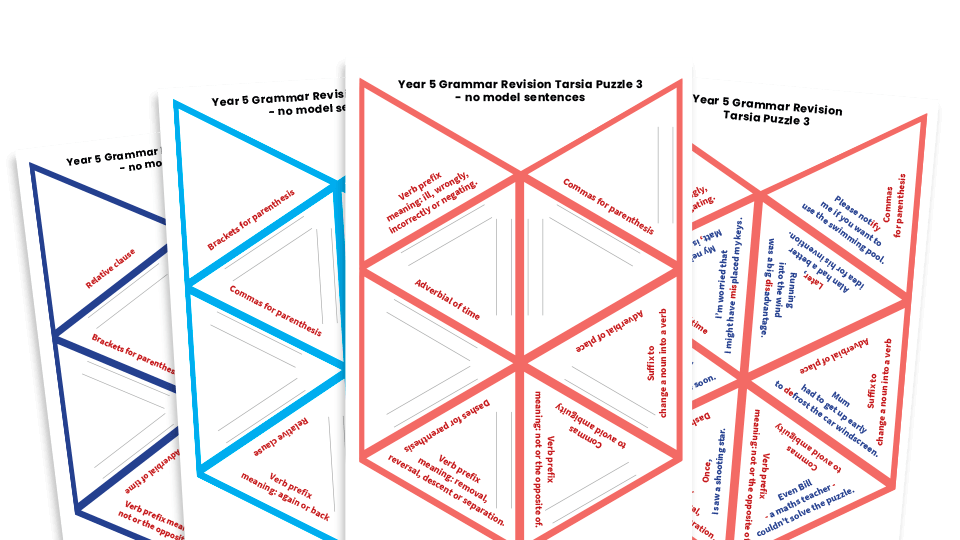 Year 5 Grammar Revision Tarsia Puzzle KS2 SPaG Games Plazoom