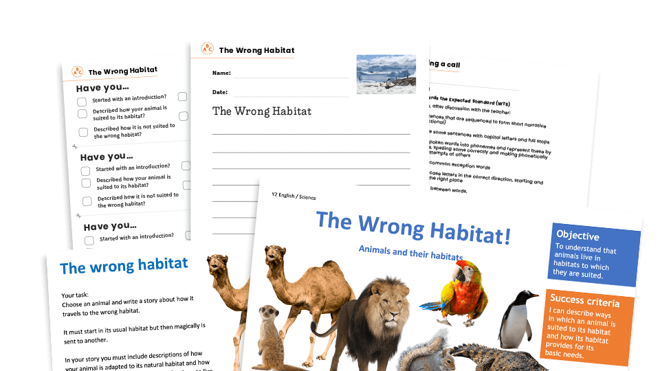 Year 2 SATs ‘The Wrong Habitat’ KS1 Writing Assessment Resource Pack