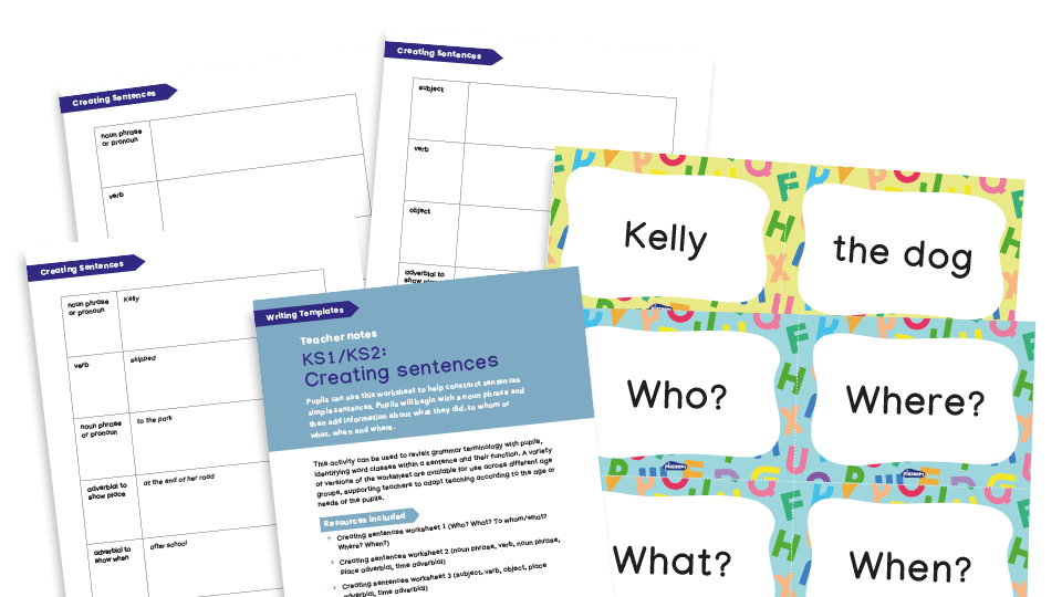 KS1/KS2 Writing Templates Creating Sentences Game Plazoom