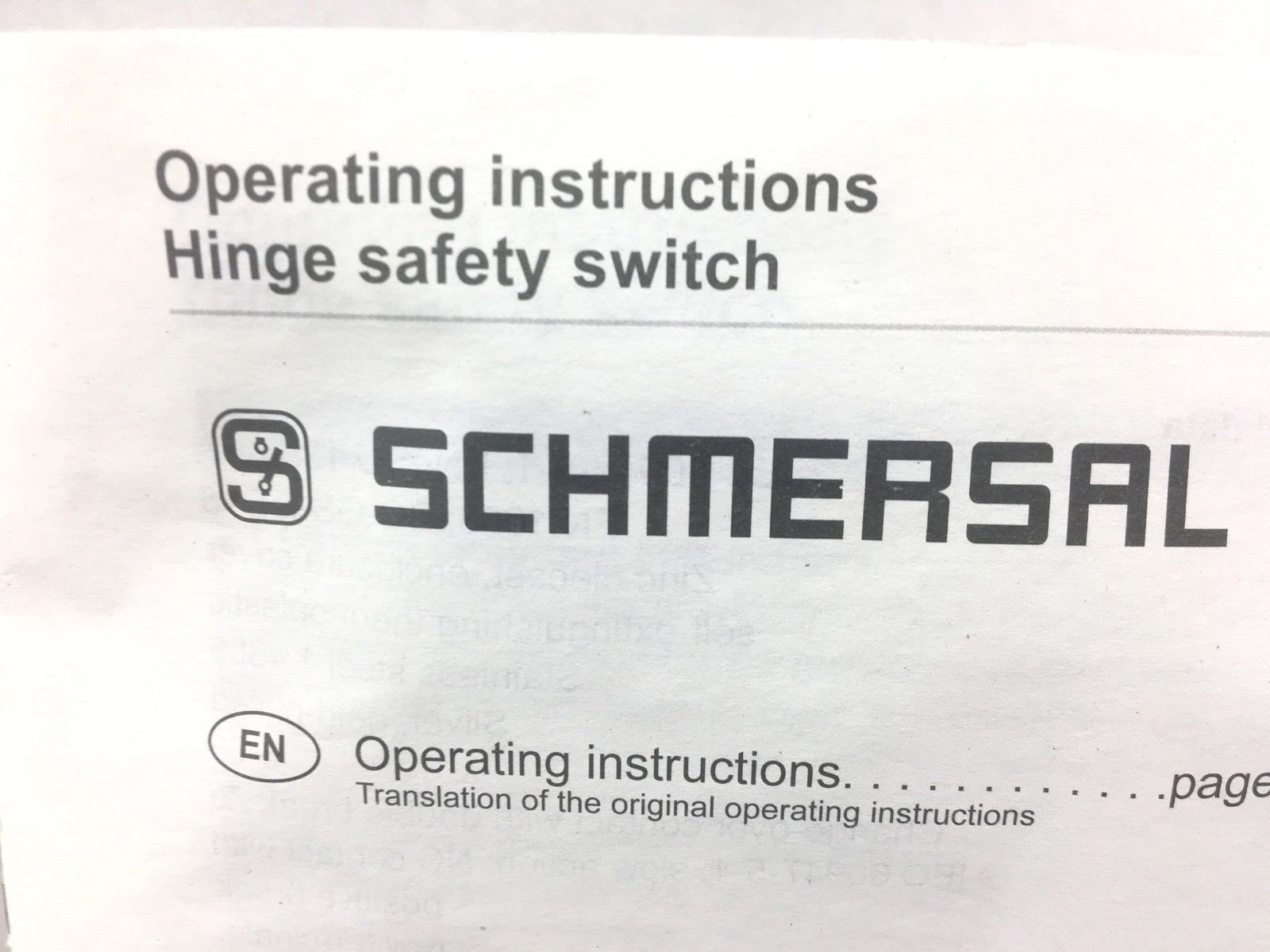 SCHMERSAL VAL0207454 HINGED SAFETY GATE SWITCH 101182711 (F289)