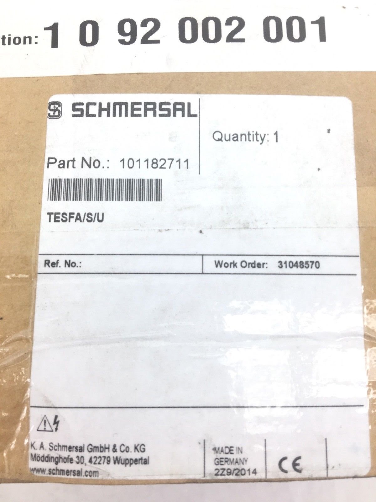 SCHMERSAL VAL0207454 HINGED SAFETY GATE SWITCH 101182711 (F289)