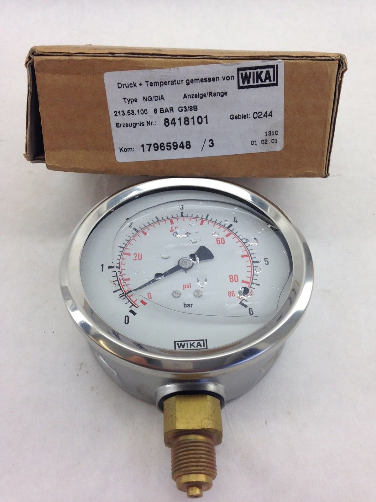 WIKA 8418101 PRESSURE GAUGE (F273)