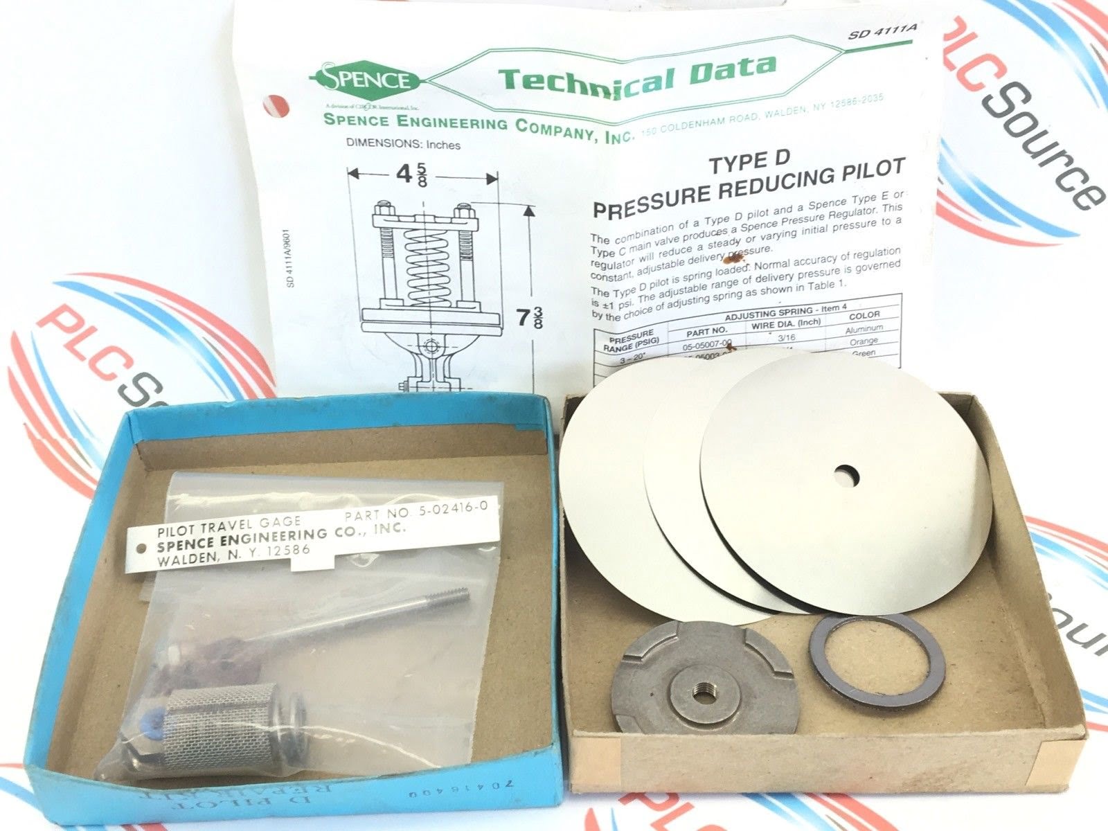 SPENCE ENGINEERING SD4111A TYPED PILOT TRAVEL GAGE REPAIR KIT T088500002841