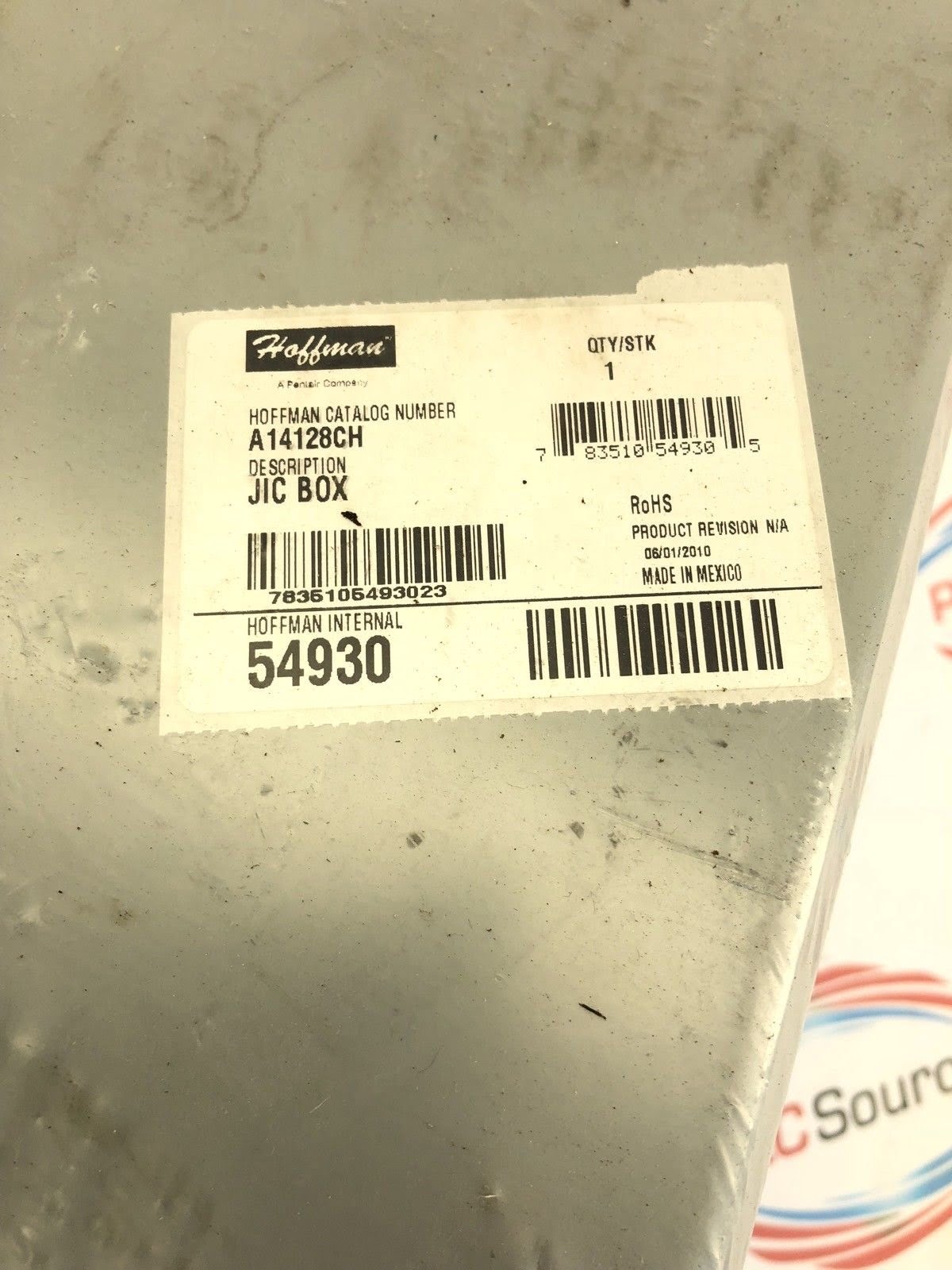 HOFFMANN 54930 A14128CH JUNCTION BOX ENCLOSURE 14X12X8 PANEL MOUNT, HINGED