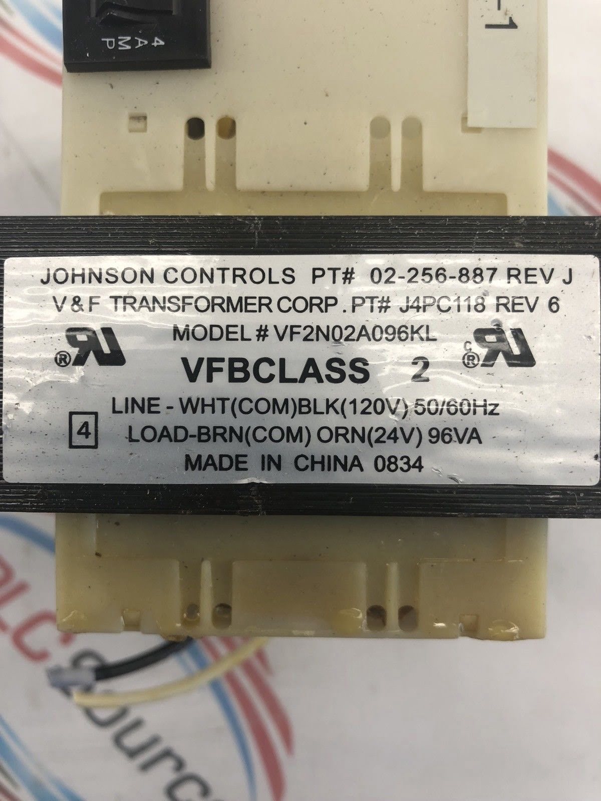 JOHNSON CONTROLS 02-256-887 VF2N02A096KL VFBCLASS 2 REV J
