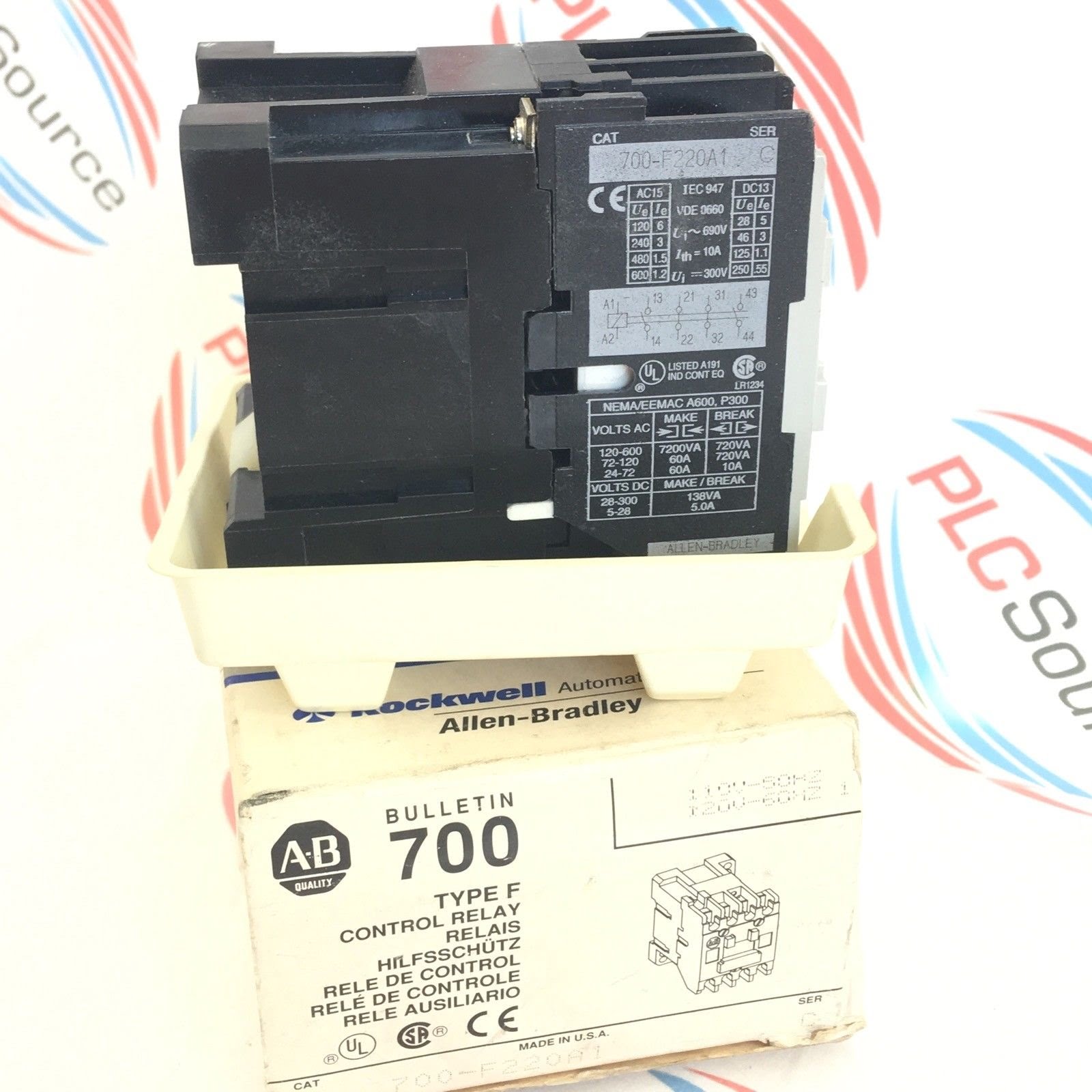 ALLEN BRADLEY 700F220A1 SERIES C TYPE F CONTROL RELAY