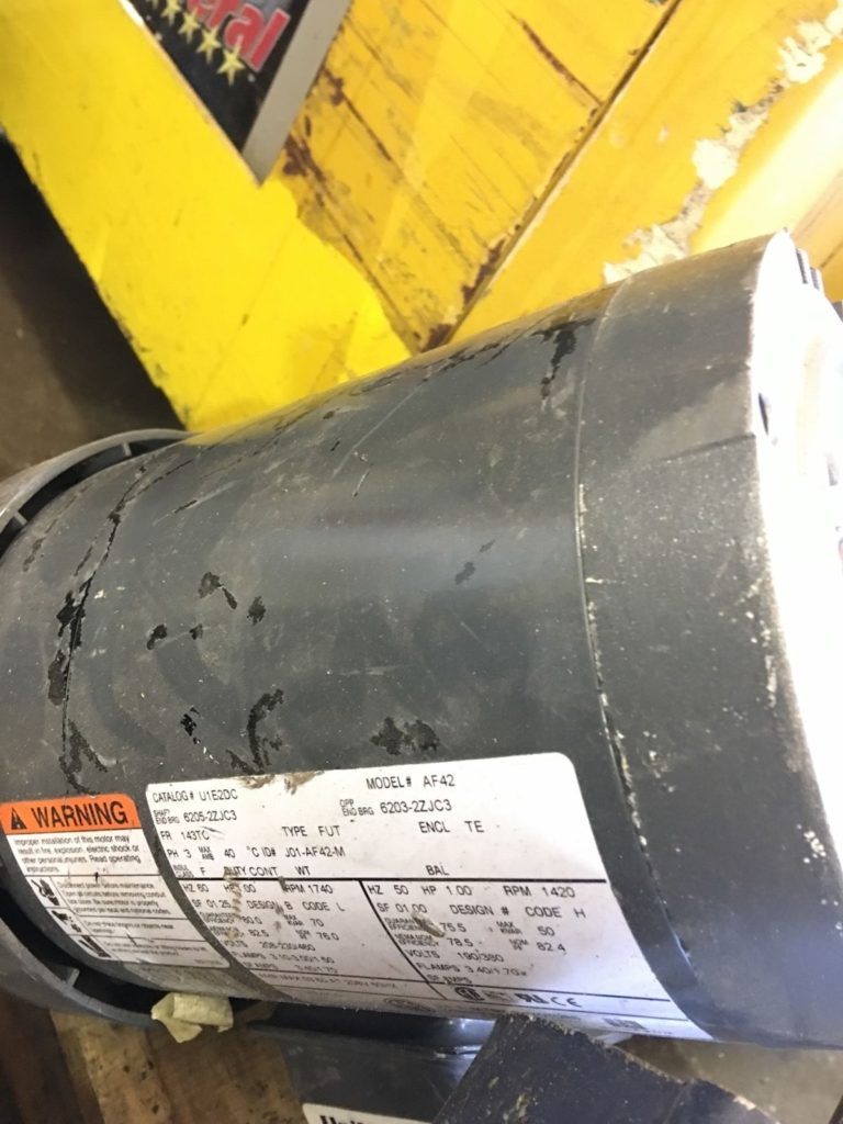 US MOTORS EMERSON AF42/ U1E2DC 1 HP 3 PHASE ELECTRIC MOTOR, 1740 RPM, (NP6)