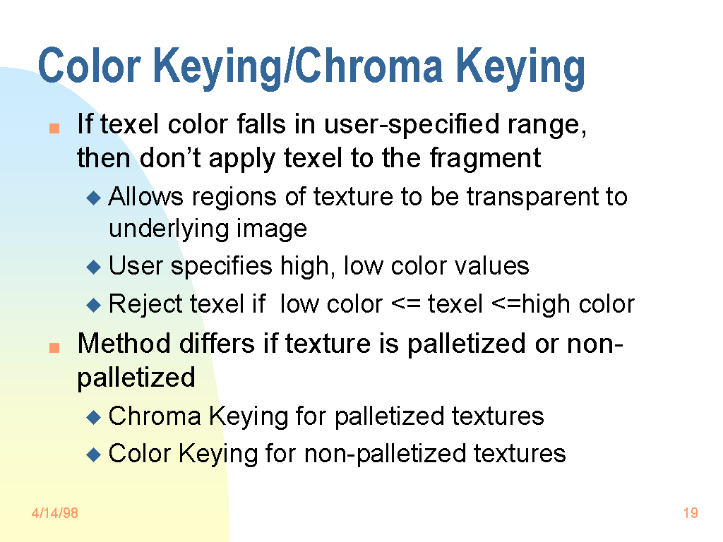 Color Keying/Chroma Keying