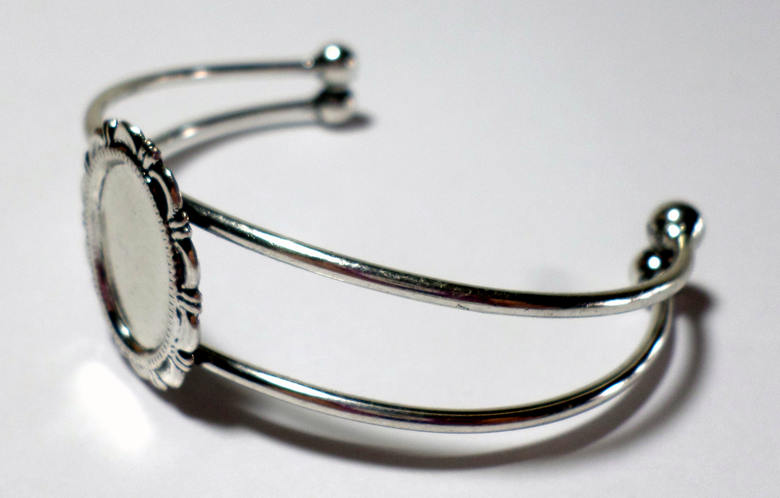 2 of 18x13 mm Antique Silver Closed Loop Cuff Bracelet Settings, Very