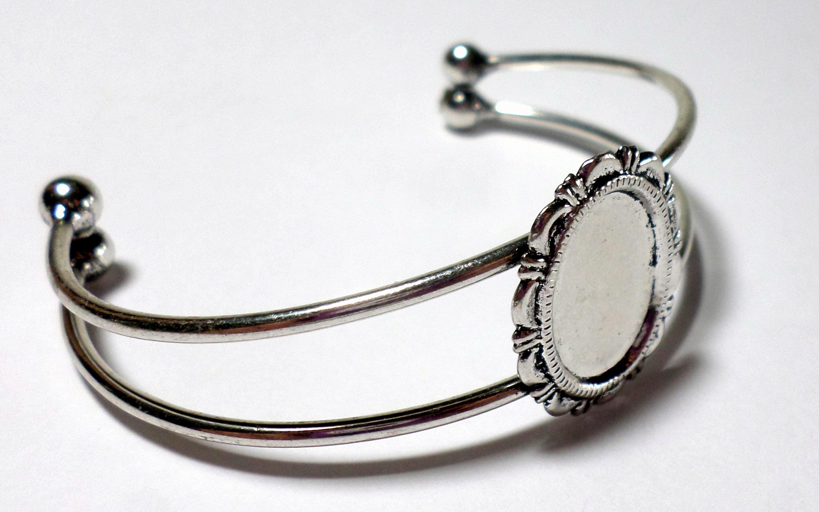 2 of 18x13 mm Antique Silver Closed Loop Cuff Bracelet Settings, Very