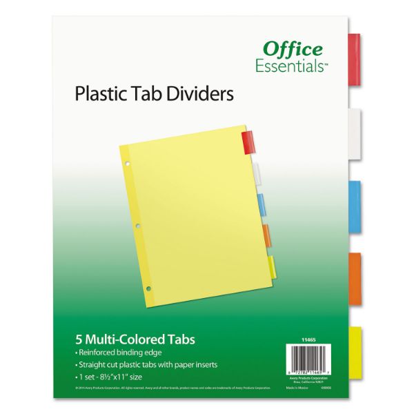 Plastic Insertable Dividers, 5Tab, Letter Plastic Express Inc.