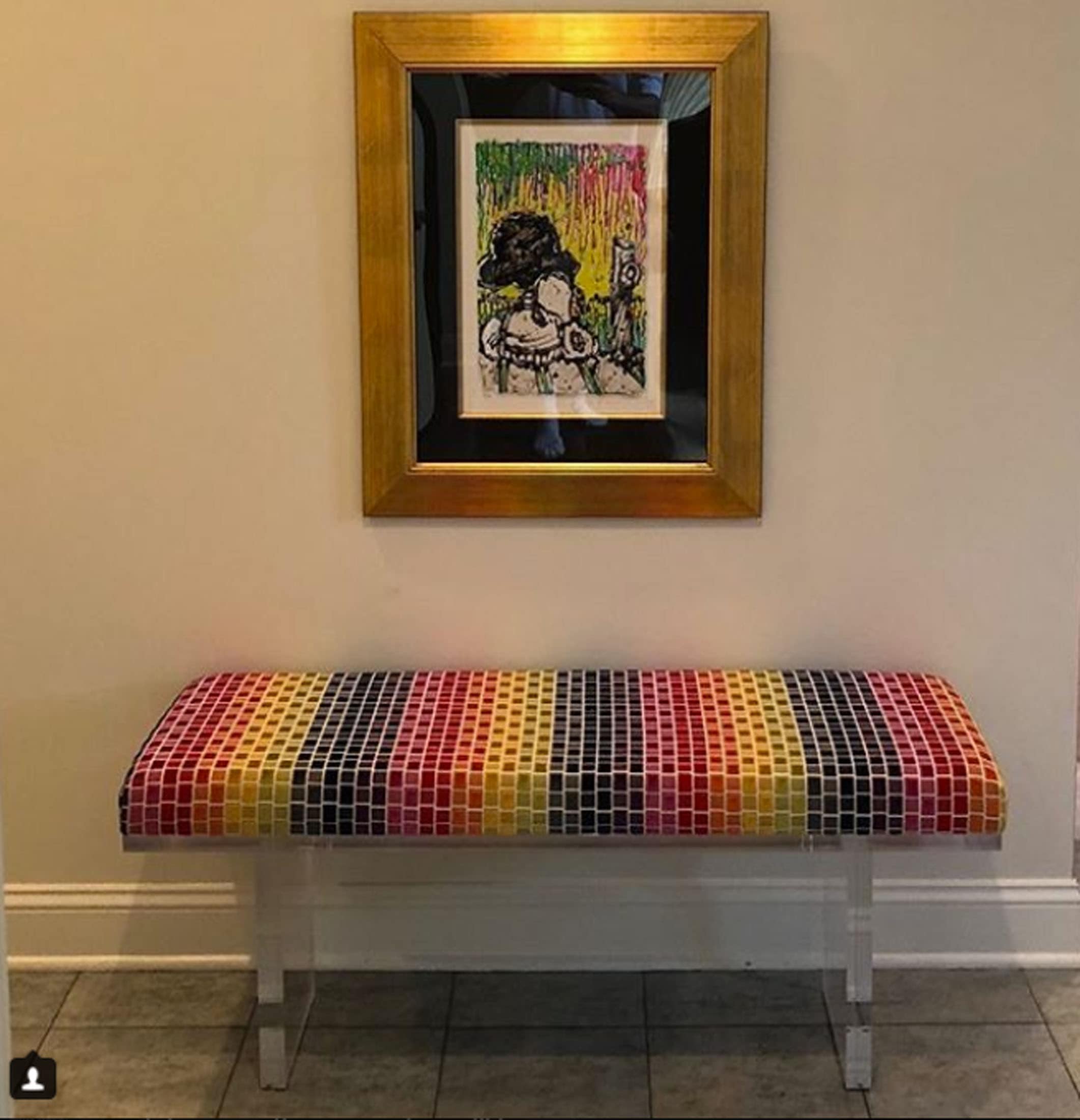 Buy Acrylic Shinto Bench Modern Bench for Living Room and Bedroom