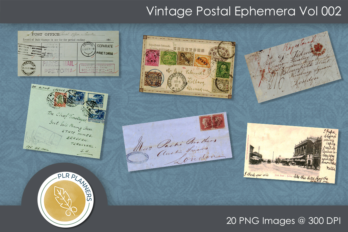 Vintage Postal Ephemera Vol 002 PLR Planners Build a Low Content