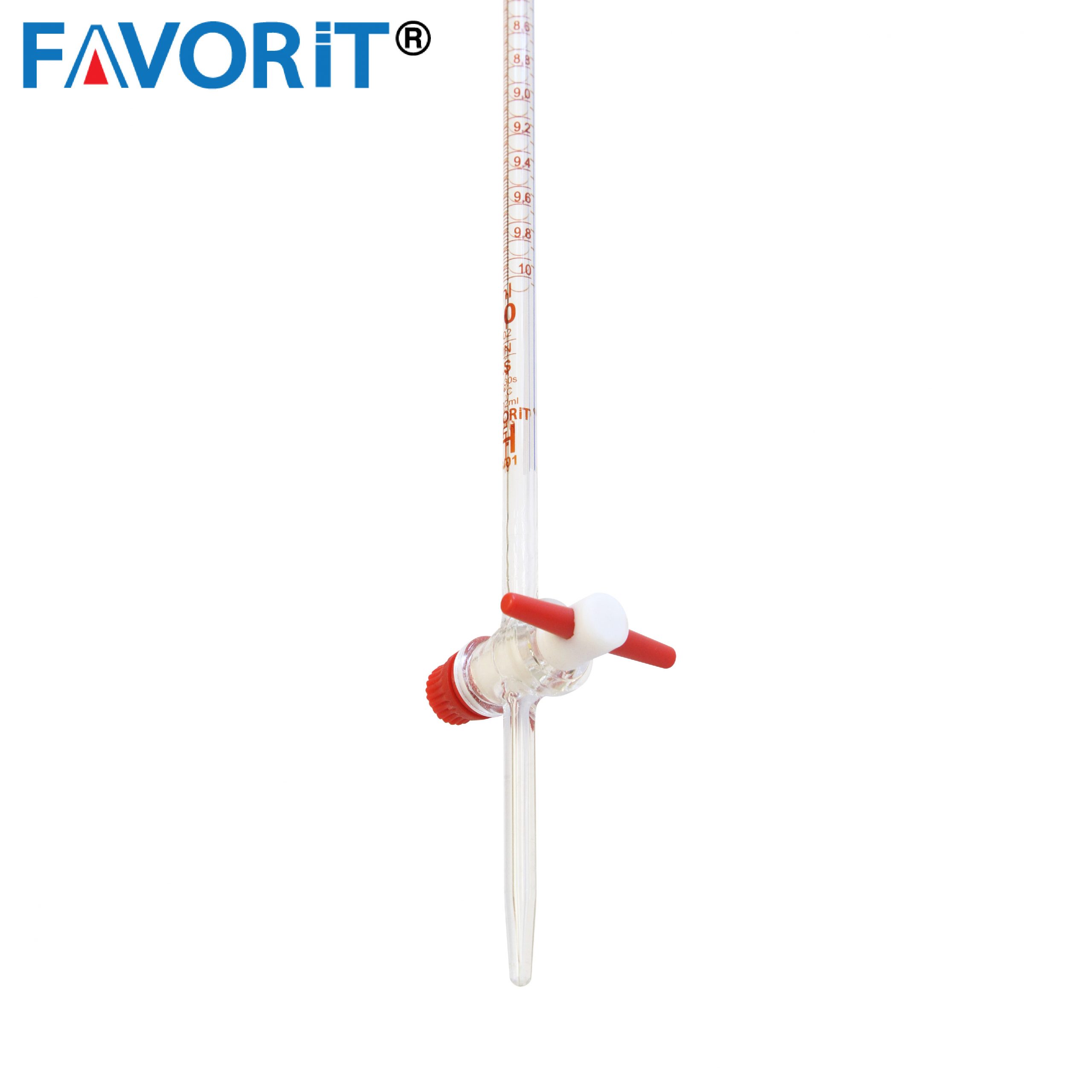 Burettes, FAVORIT® Class AS, Schellbach with straight PTFE key stopcock