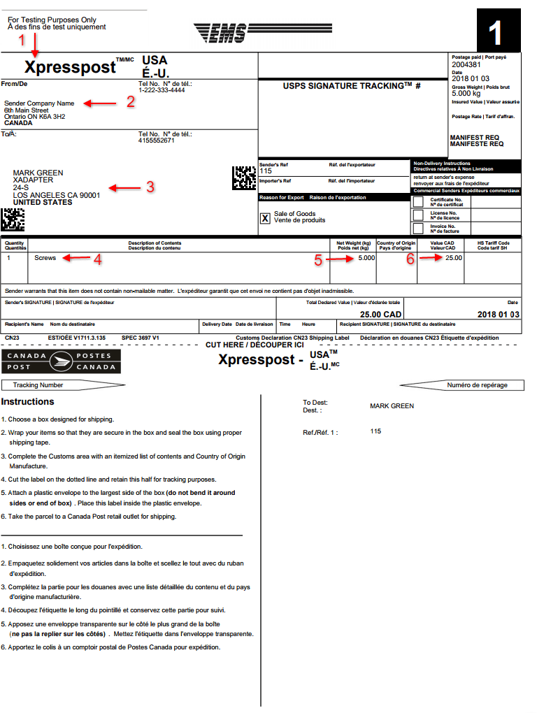 Print Canada Post Shipping Label from your Store