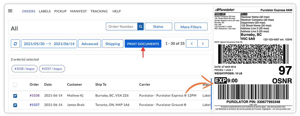 Shopify Purolator Shipping Automate Rates, Shipping Labels and