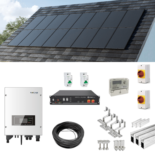 3.87kW (9 Panel) Hybrid Solar Power Kit with 4.8kWh Battery Storage