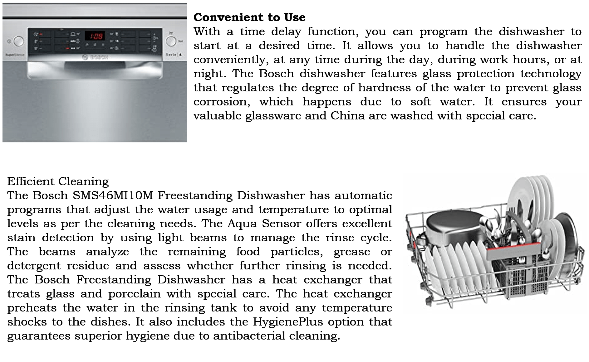 Bosch SMS46MI10M Free Standing Dishwasher PLUGnPOINT