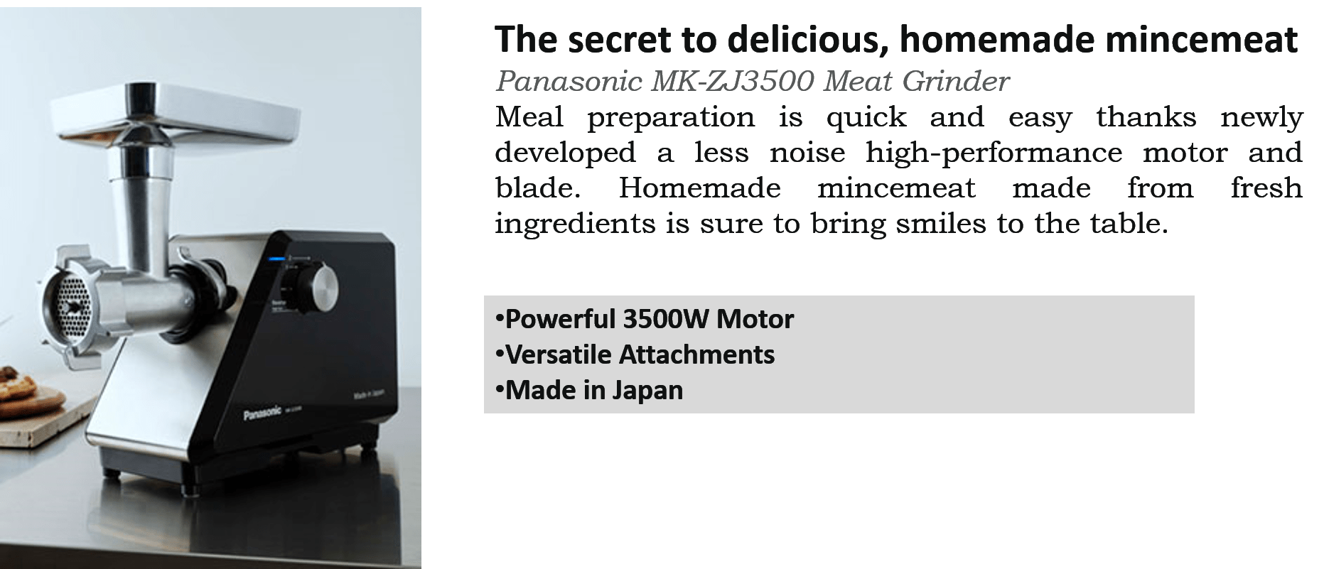 Best Price Panasonic Meat Grinder 2700Watts MKZJ2700 PLUGnPOINT