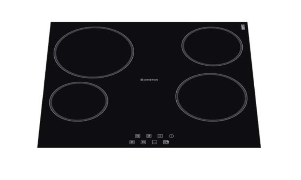 Ariston NRB640L 60 X 51 Cms 4 Radiant Zones Knobs Hob