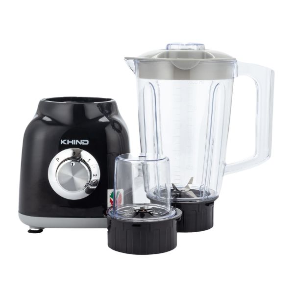 KHIND Blender 1.5L Jar with 2 Speed and 0.6L Dry Miller Jar for