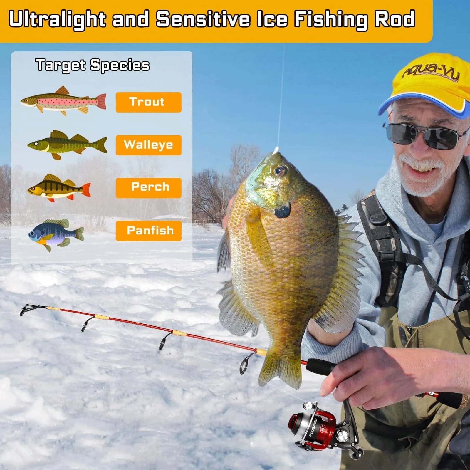 PLUSINNO ICE Ⅱ Ice Fishing Rod Reel Combo Full Kit Plusinno