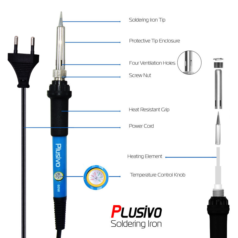 Plusivo Soldering Kit For Electronics (230 V, Plug Type EU)