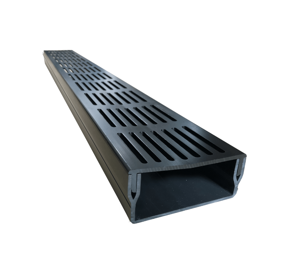 +Garden® Drain 100/50 kunststofgoot met zwart aluminium rooster 1000mm