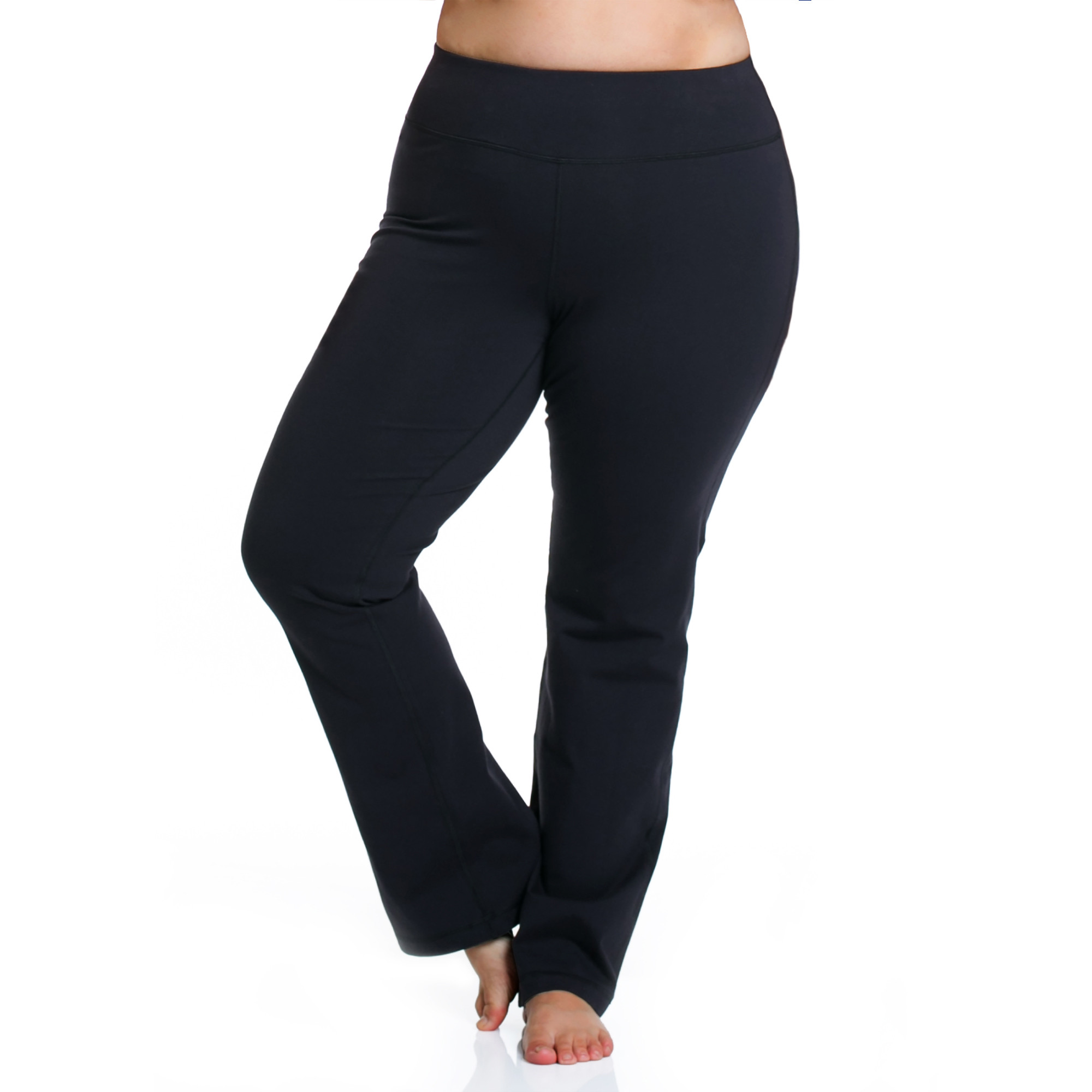 Curve Basix Classic Straight Leg Pant Black Plus Size Active