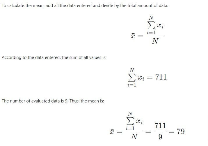 Mean, Median, Mode and Range Calculator Online (Step by step) 🥇