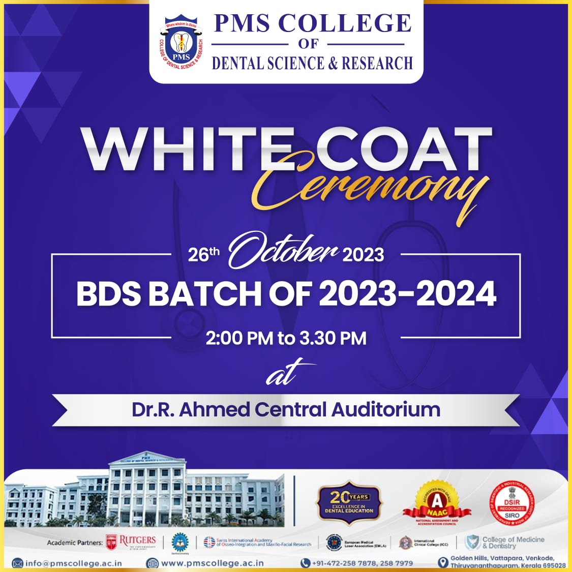 White Coat Ceremony PMS Dental College