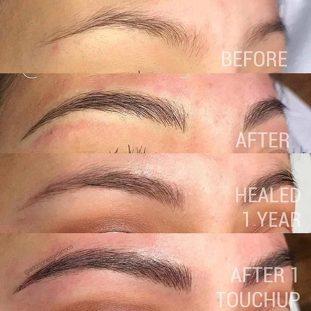 Examples of 1 Year Faded Microblading What to Expect