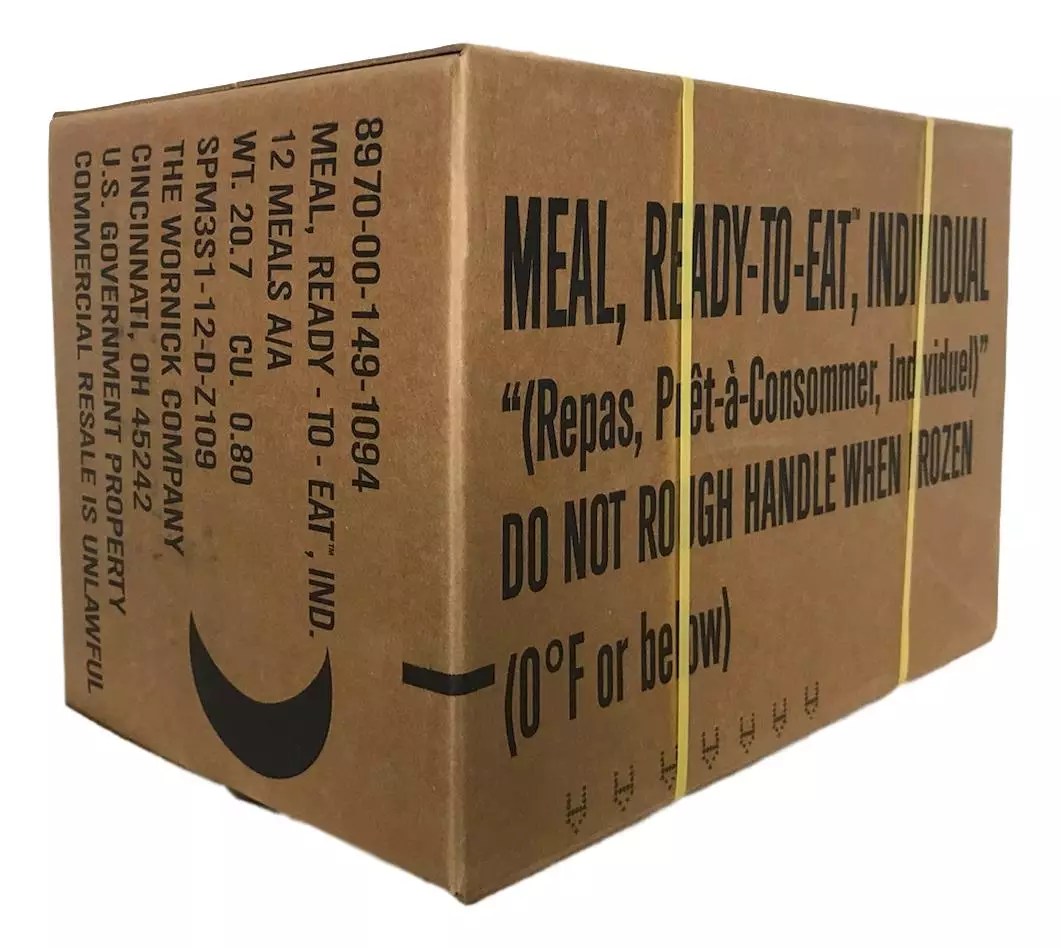 GI MRE A case of 12 Meals Readytoeat (MRE) & 12 Flameless heaters