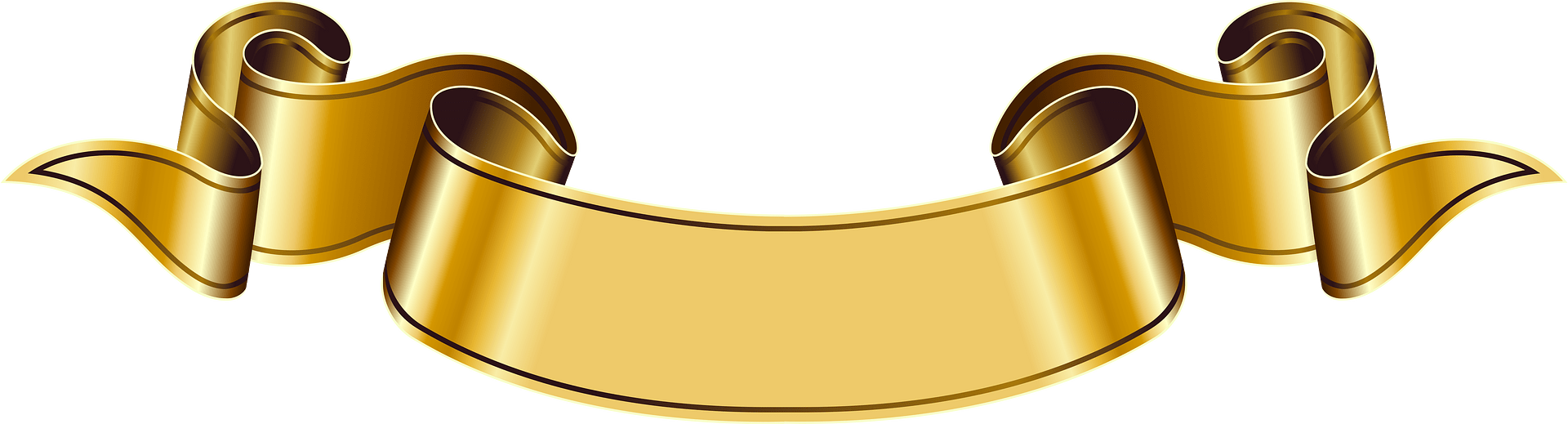 Gold Ribbon PNG Transparent Images
