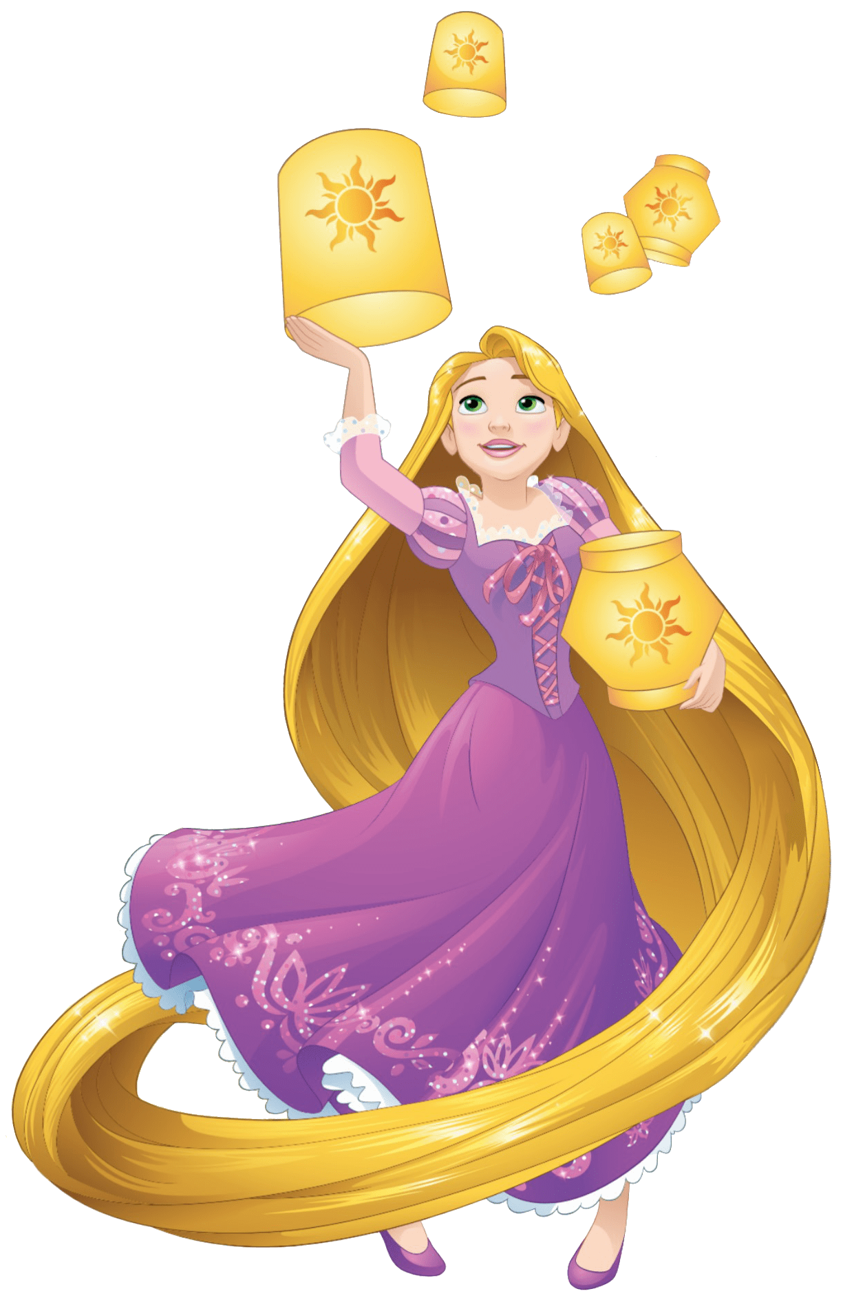 Rapunzel Adventure with Lanterns and Long Hair HD PNG PNG All