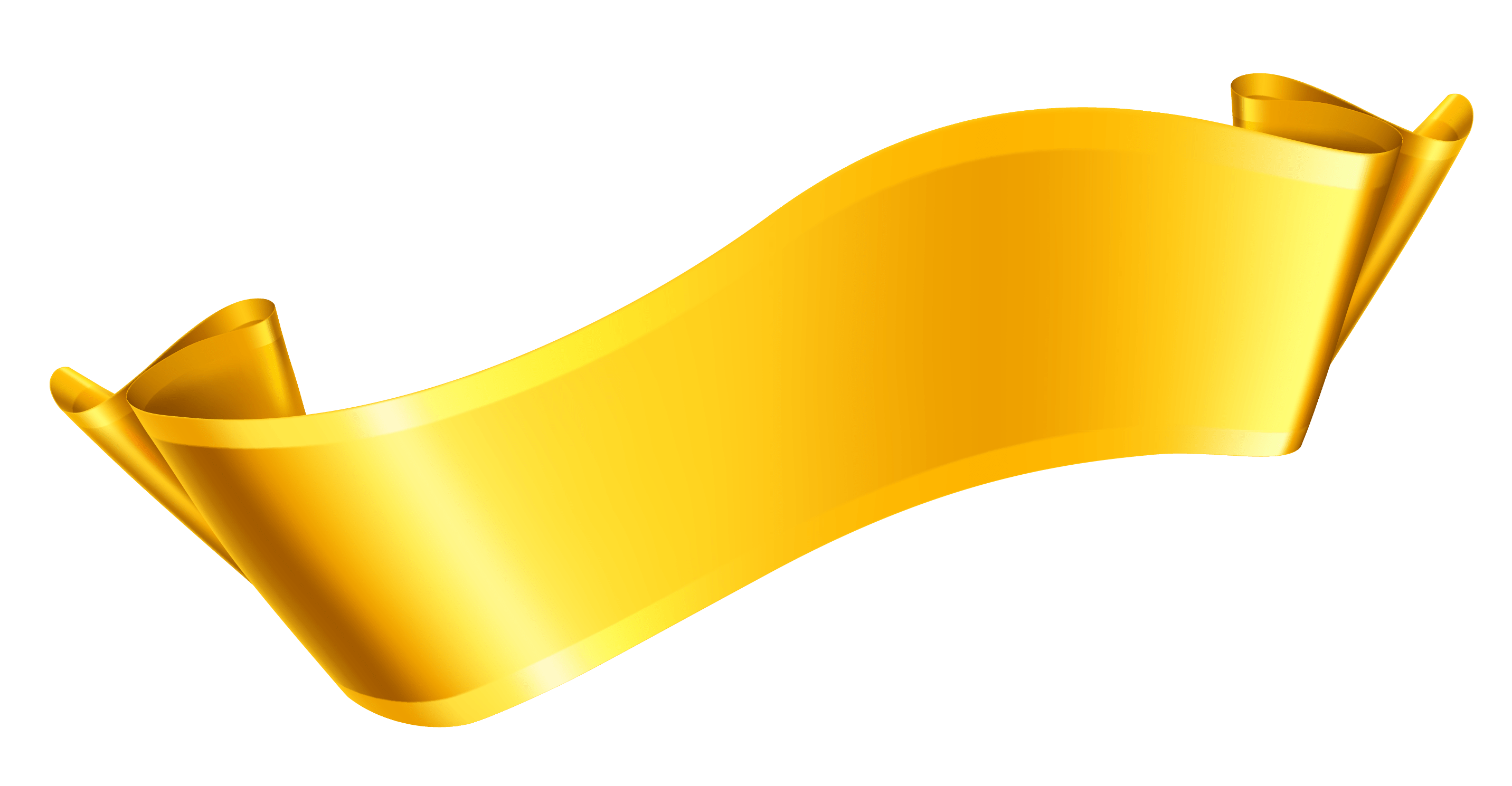 Gold Ribbon PNG Transparent Image
