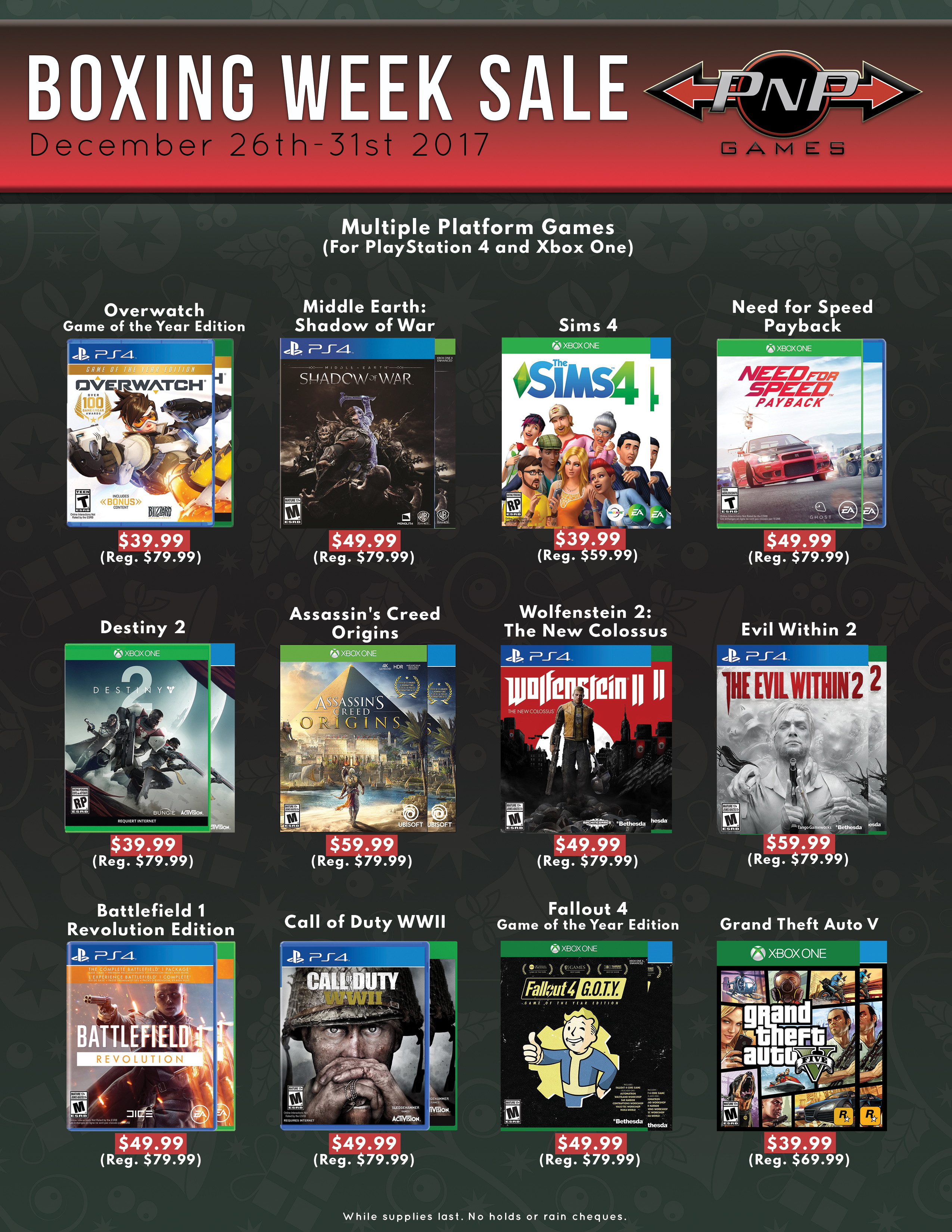 PNP Games Boxing Week Sale 2017 PNP Games