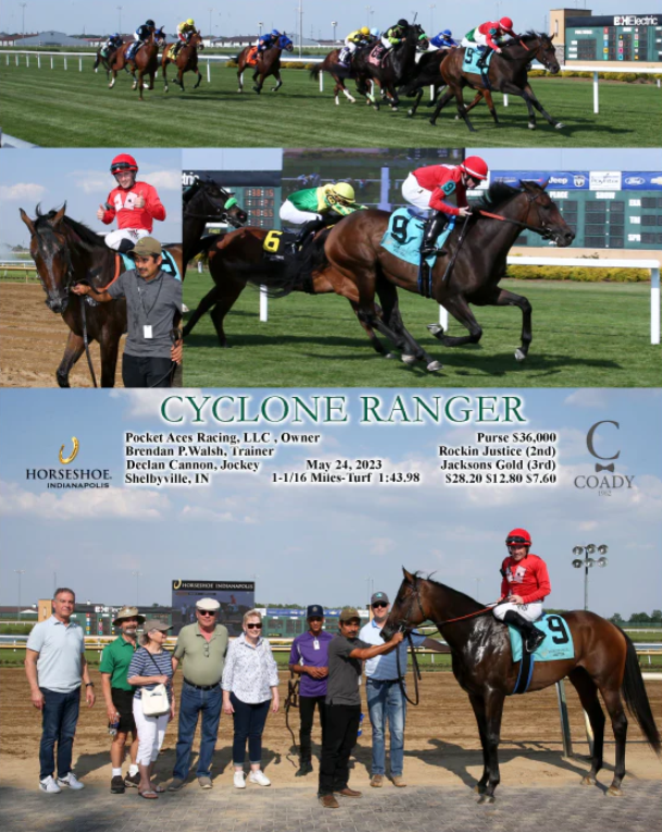 Cyclone Ranger Wins Allowance at Horseshoe Indy Pocket Aces Racing